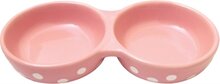 Rosewood Duo Voerbak S Roze / Polkadot - 10 CM