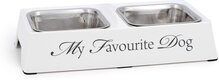 Designed by Lotte - Dinerset Hond - Wit - 30x16x6 cm
