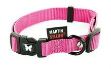 Martin sellier halsband voor hond nylon roze verstelbaar 20 mmx40-55 cm