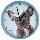 Hondenklok Franse Bulldog blauw 25 cm
