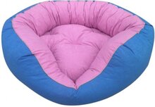 Topmast Hondenmand Pluche Comfort Blauw Roze M 65cm