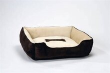 Plastic hondenmand siesta bruin/beige 80x70x22 cm