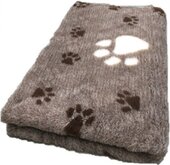 Vet Bed Bruin met 3 kleuren. Grote Voetprint .Latex Anti Slip 75x50cm