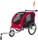 Topmast Hondenfietskar - Fietskar -Hondenaanhanger Large Rood + Extra Vering