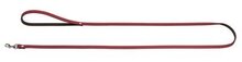 Hunter hondenriem softie kunstleder nubuck look rood / zwart 140 cmx8 mm