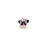 Mopshond puppy beeldje zittend 13 cm