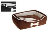 Hondenmand met pootje bruin-creme
