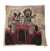 In The Mood Napoleon Hond in auto - Sierkussen - Rood -45x45 cm