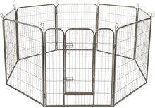 TecTake - hondenren 8-hoekige puppyren 201 cm - metaal - 402501