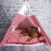 4animalz tipi tent XL - hond/kat - 60x60x84 cm – rood/wit