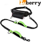 Zuberry Hardloopriem hond - Hands Free Jogginglijn met Heupriem - Inclusief Flessenhouder - Hondenriem Met Heupriem - Elastische Lijn - Anti Schok - Riem tegen trekken