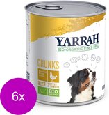 Yarrah Bio Blik Brokjes In Saus - Kip - Hondenvoer - 6 x 405 g