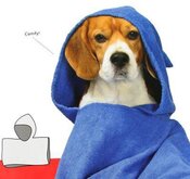 Karlie flamingo poncho badjas hond blauw 70x70 cm