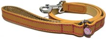 Luxury Leather Looplijn Puppy / Kleine Hond Zand Met Studs - 10 MM X 100 CM