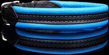 Dog's Companion® - leren halsband - Soft/duo - 43-47 cm x  20 mm - Blauw