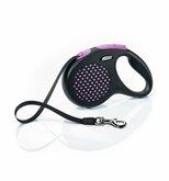 Flexi Rollijn Design Tape M 5 m - Hondenriem - Zwart&Roze Tot25kg