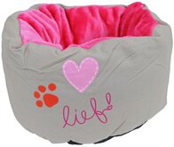 Lief! Poef Girls -Honden- of Kattenmand - Beige/Roze - 45 cm