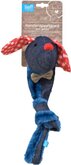 Lief! hondenspeelgoed canvas teckel knoop met piep unisex blauw 48 cm