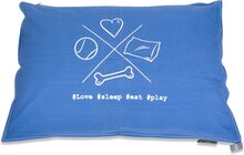 Lex & Max Cross - Losse hoes voor hondenkussen - Rechthoek - 100x70cm - Hollandblauw