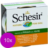 Schesir Hond Blik Gelei 150 g - Hondenvoer - 10 x Kipfilet&Aloë Vera