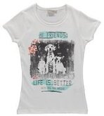 Blue Seven  meisjeskleding - Wit tshirt met honden print en korte mouwen - 50431 - Maat 152