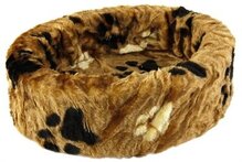 Petcomfort katten/hondenmand bont bruin grote poot 46x40x13 cm.