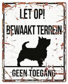 D&D Waakbord Terrier Bewaakt terrein Wit