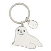 Metalen sleutelhanger zeehond 5 cm