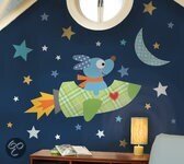 RoomMates Muursticker Raket met Hond - Multi