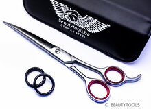 Professionele Duitse Trimschaar voor honden - Beautytools DogTrim Curve Silver -- 8" Gebogen