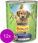 Bonzo Blik Voordeelvriend 800 g - Hondenvoer - 12 x Rund&Hart