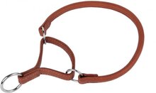 Collar Soft - Leren halslip halsband - Bruin - Maat XL