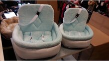 Autostoel voor hond Cosy car comfort Angel & Gladys Wit-Blauw 45x35x20/45cm