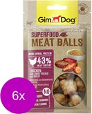 Gimdog Superfood Meat Balls 70 g - Hondensnacks - 6 x Kip&Bataat&Gerst