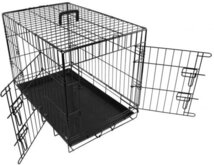 Mooie 2-Deurs Hondenbench Zwart - 78x49x56.5 cm