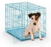 Topmast Hondenbench metaal. -blauw gecoat  Medium 76 x 45 x 51 cm. 2 deuren. Honden tot 20 Kilo