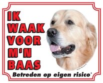 Golden Retriever Waakbord - Ik waak voor mijn baas