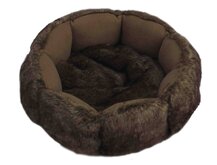Happy-House Mand Rond Bont Small - Hondenmand - Bruin