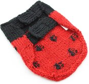 Gebreid kostuum lieveheersbeestje voor de hond - M (rug lengte 27 cm, borst omvang 28 cm, nek omvang 28 cm )