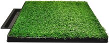 Pet Potty – Pet Park Deluxe - Hondentoilet met kunstgras - binnen in huis, buiten op balkon of in tuin - indoor & outdoor - hondenwc puppy zindelijk maken, zieke of oude honden – zindelijkheidstraining – vervanger training pads - 63 bij 51cm - MEDIUM