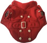 Warme honden jas - Winterjas voor honden - Wollen jas - Gevoerde hondenjas - Maat L - Rood