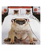 Mopshond 1 persoons dekbedovertrek, Pug Dog dekbed