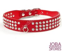 Honden Halsband Bling Rood S