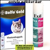 anti vlooien pakket voor de kat tot 4 kg  - omgevingsspray + 2 pipetten bolfo gold kat 40
