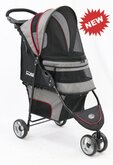 InnoPet Hondenbuggy Avenue Shiny Grey/Red met gratis regenhoes