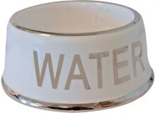 Boon Waterbak Hond - Wit/Zilver - 18 cm