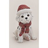 Polystone Dalmatier met kerstmuts