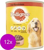 Pedigree Blik Hondenvoer Adult Pate - Rundvlees - 12x 800 gr