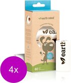 Earth Rated Poepzakjes Navulling Box Geurloos Afbreekbaar  - Hondenpoepzakjes - 4 verpakkingen x 4 rollen à 15 zakjes