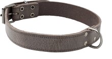 Adori Halsband Vintage Leder Geniet Bruin - Hondenhalsband - 25mmx55 cm